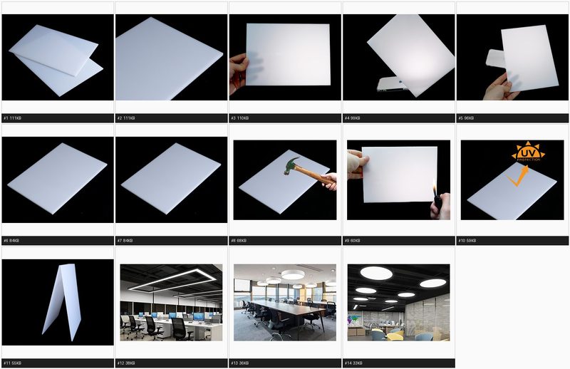 LED diffuser polycarbonate sheet producing even light output