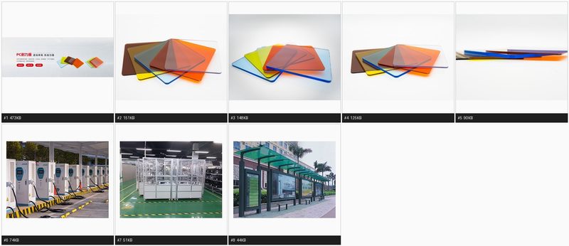 Clear polycarbonate solid sheet stacked at the Plastura factory